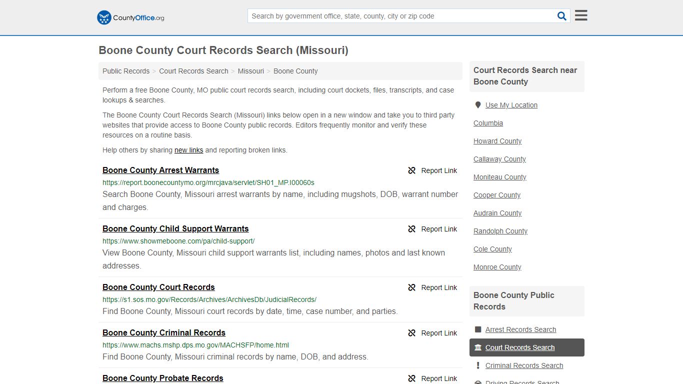 Court Records Search - Boone County, MO (Adoptions ...